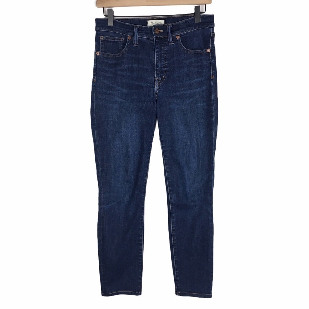 MADEWELL Jeans 9” High Rise Skinny Crop Slim Denim Stretch Dark Wash Size 28